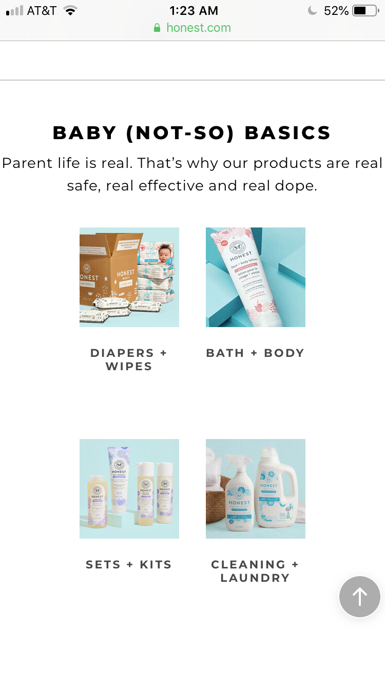 Honest Company Webpage